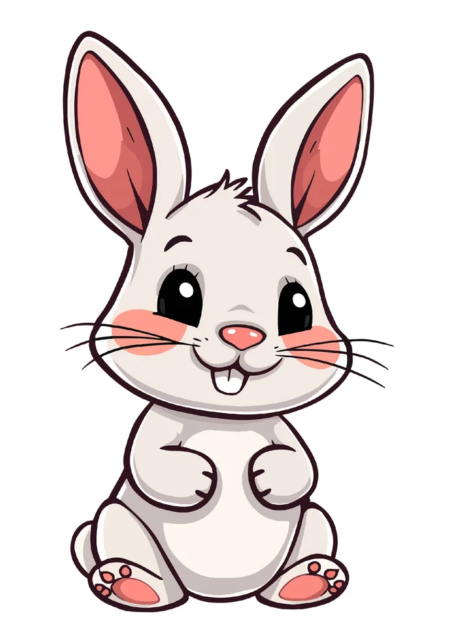 Desenho de coelho grande para imprimir colorido para imprimir e colorir - imagem 7